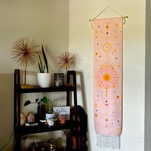 Wall tapestry - pink boho hanging